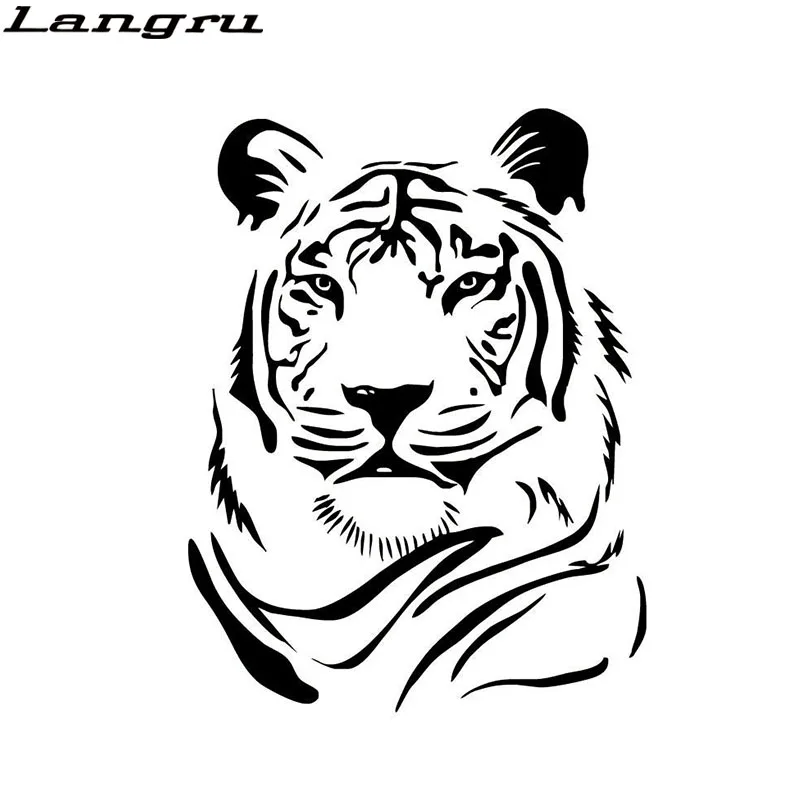 

Виниловые графические наклейки Langru с головой тигра для мужчин, 20x15,1 см, стикеры для автомобилей и мотоциклов, аксессуары Jdm