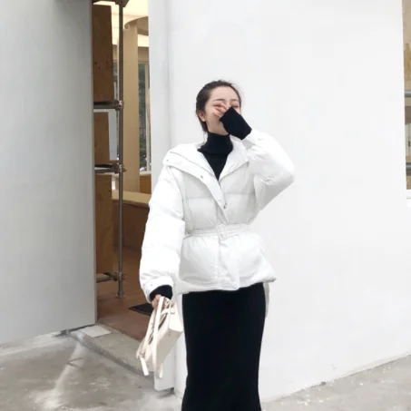Новый дизайн женские зимние однотонные пояса для пальто толстая парка модная