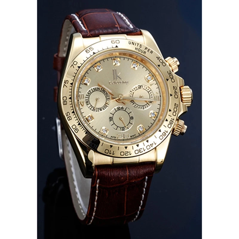 

Homme IK Rose Gold Automatic Watch Men's Mechanical Watch Hollow Tourbillon Watch Waterproof 3ATM Leather Strap Hollow Steampunk