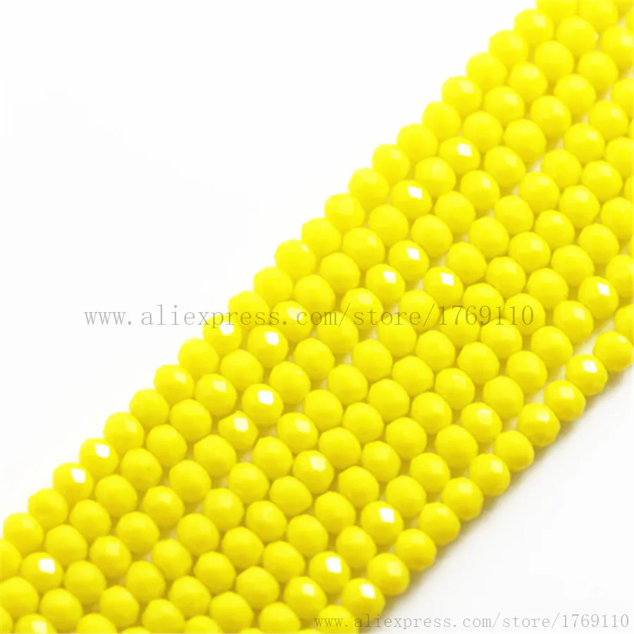 

Isywaka Solid yellow Color 1700pcs 2mm Rondelle Austria faceted Crystal Glass Beads Loose Spacer Round Bead for Jewelry Making