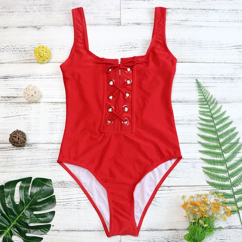 

2021 NEW White Black Red bandage one piece swimsuit strappy one piece swimwear sexy bathing suit vintage white monokini