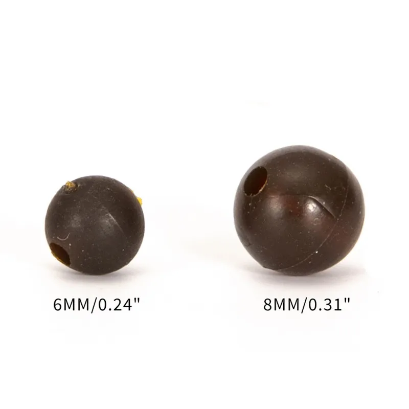50Pcs/Set Rubber Pearl Fishing Bean Rig Accessories 8mm 6mm Round Carp Beads Tackle Rigs tools | Спорт и развлечения