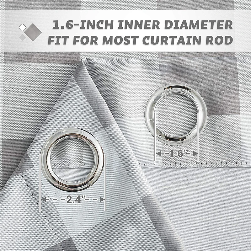 

NICETOWN Curtains Checkered Plaid Pattern Printed Blackout Drapes Grommet Top Light Filter for Sliding Glass Door Living Room