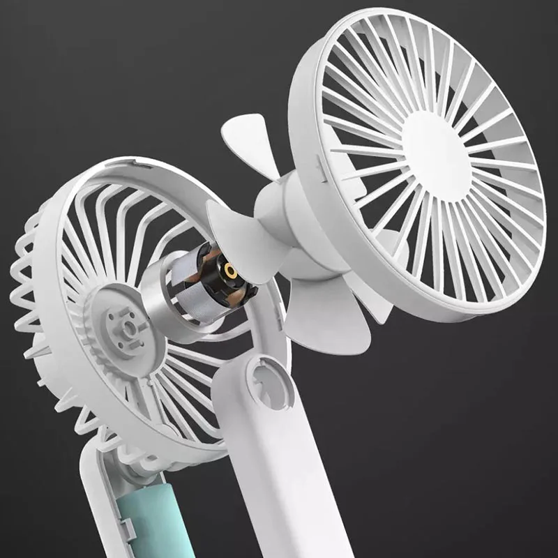 

Xiaomi Qualitell Handheld Fan ZS6003 Three Wind Speeds Portable USB Rechargeable Handheld Vertical Dual-use Mini Fold Fan