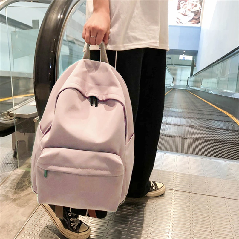

2021 Backpack Women Backpack Solid Color Women Shoulder Bag Fashion School Bag For Teenage Girl Children School Backpacks Female