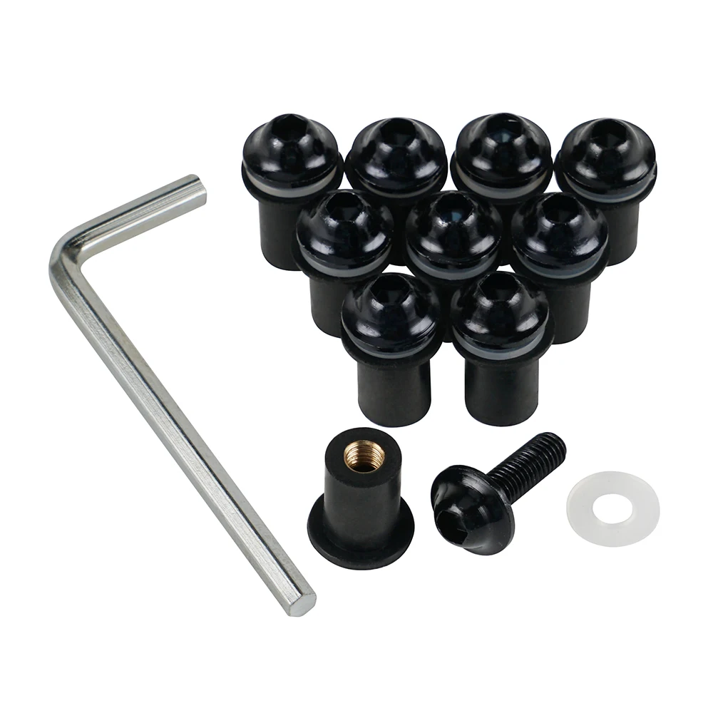 Высококачественные 10x болты для лобового стекла винтовые шайбы гайки Honda Suzuki Yamaha