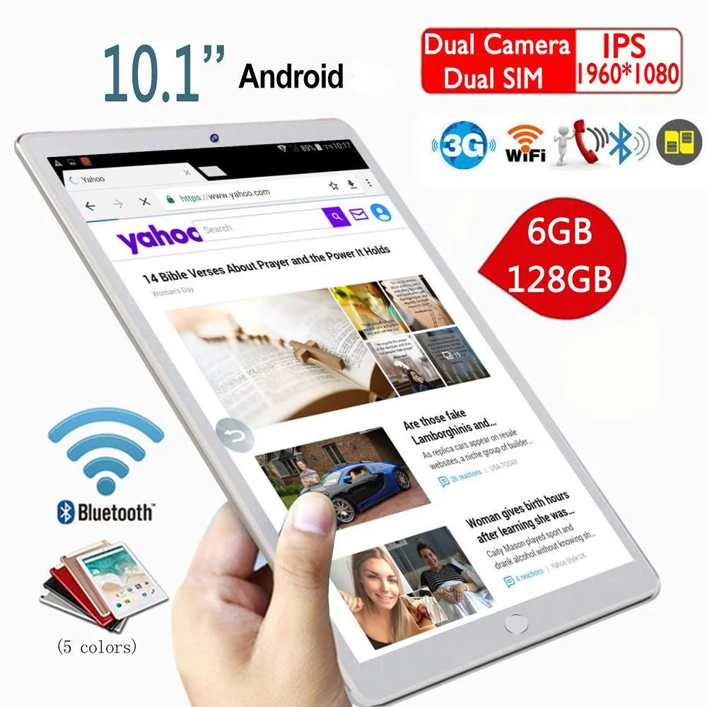 

2022 10.1 Inch Ten Core 6G+128GB WiFi Tablet PC 1280*800 IPS Screen Android 9.0 Dual SIM Dual Camera Rear 5.0MP IPS 4G Phone