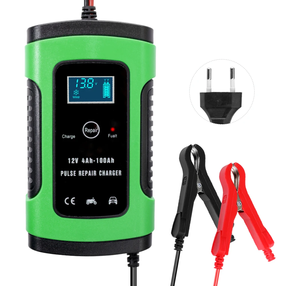 

12V 6A Car Battery Charger Intelligent Fast Power Charger Maintainer Wet Dry Lead Acid Car Jump Starter Emergency Starting Power