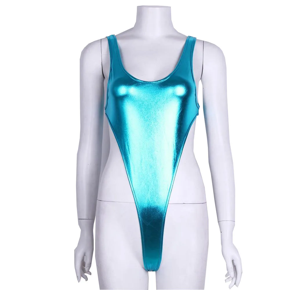 Женский Блестящий купальный костюм купальник стринги гимнастический для