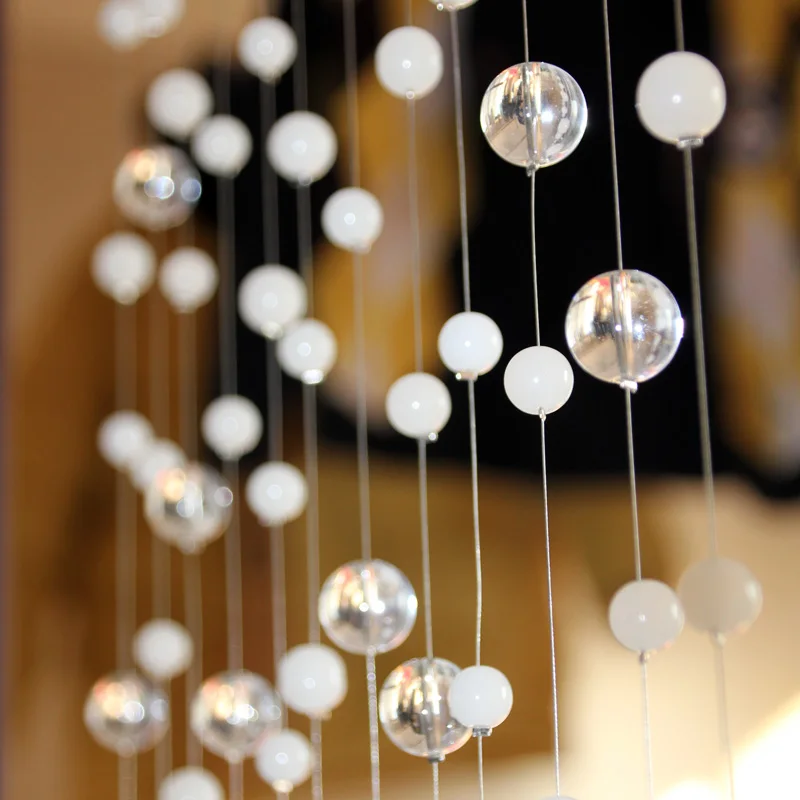 Роскошные Бусины Занавески Неправильное расположение Белое Прозрачное Стекло