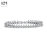 kiss mandy trendy full pave cubic zirconia stone setting platinum plated tennis bracelets jewelry for women wedding party ob16