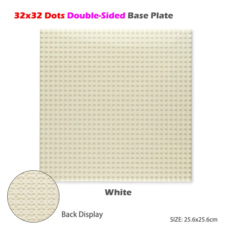 32x32 White Строительные блоки, аксессуары, игрушки, двухсторонняя Базовая пластина, детские строительные игрушки, совместимые с классическими блоками, игрушки - Цвет: 32x32 White