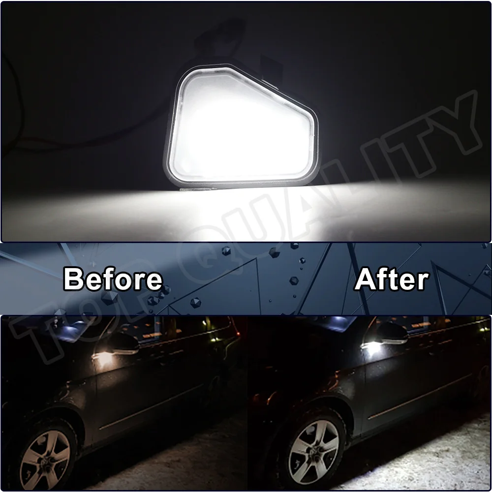 

2X LED Puddle Lamp Under Side Mirror Light For Volkswagen VW Passat B7 CC Beetle Scirocco 137 EOS 1F Jetta Canbus Welcome Lamp