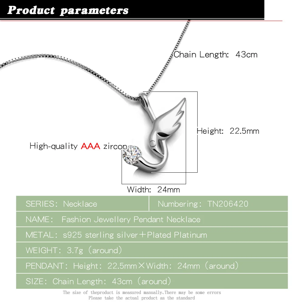 Модный простой Ласточка 925 Серебряное колье с подвесками женские ключицы цепи