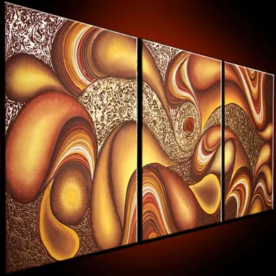 100% ручная роспись абстрактное искусство на холсте тяжелая текстура 3 панели