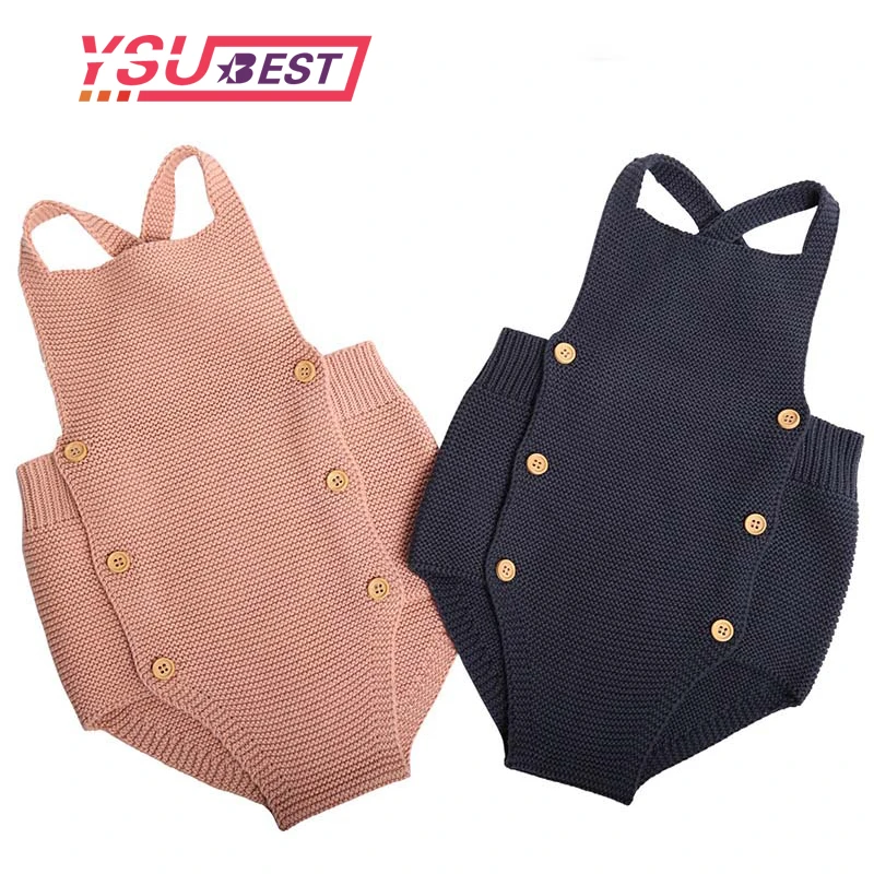 Детский вязаный комбинезон для новорожденных маленьких мальчиков зимняя одежда