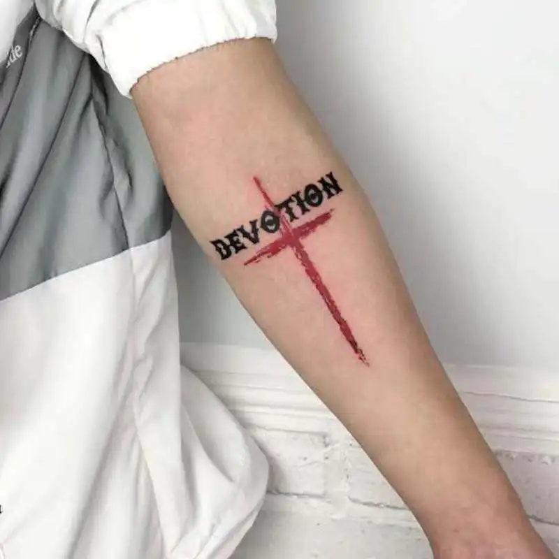 

Красный Крест английские слова преданность штаны с фальш-вставкой, наклейки для рук для боди-арта Для мужчин Для женщин Для мужчин Водонепр...