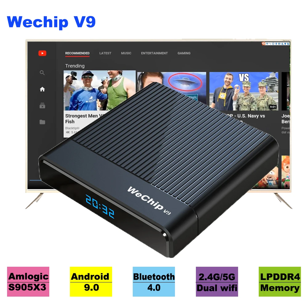 ТВ приставка Wechip V9 android 9 0 S905X3 4 ядра LPDDR4 Гб + 64 ГБ|ТВ-приставки и медиаплееры| |