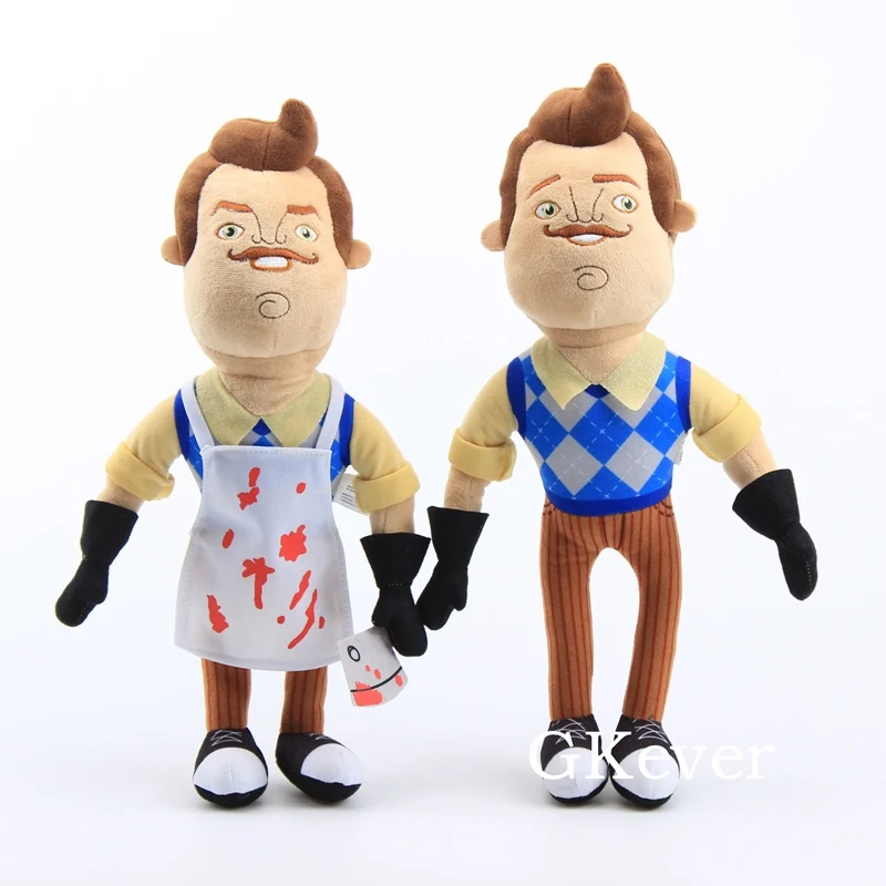 Set of 2 Pieces 40 см Hello neighor Плюшевые игрушки Мягкая кукла большого размера Подушка мягкие спальные игрушки сосед фартук и Кливер фигурка подарок - Цвет: Set of 2 Pieces