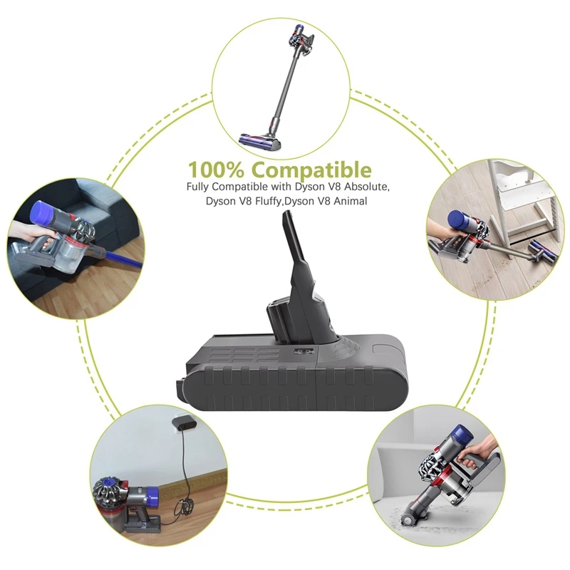 -Аккумулятор V8 4000 мАч 21 6 в для Dyson литий-ионный пылесос с аккумулятором ablity Animal