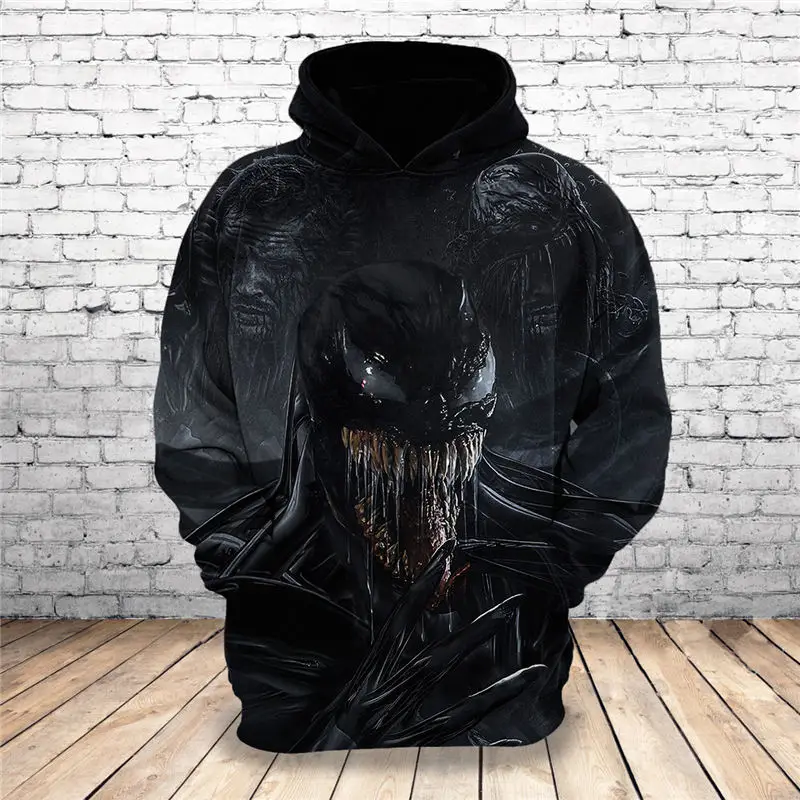 Горячая Новинка черная толстовка с 3D принтом Venom уникальные пуловеры топы мужская одежда Прямая поставка F116 - Цвет: Hoodies