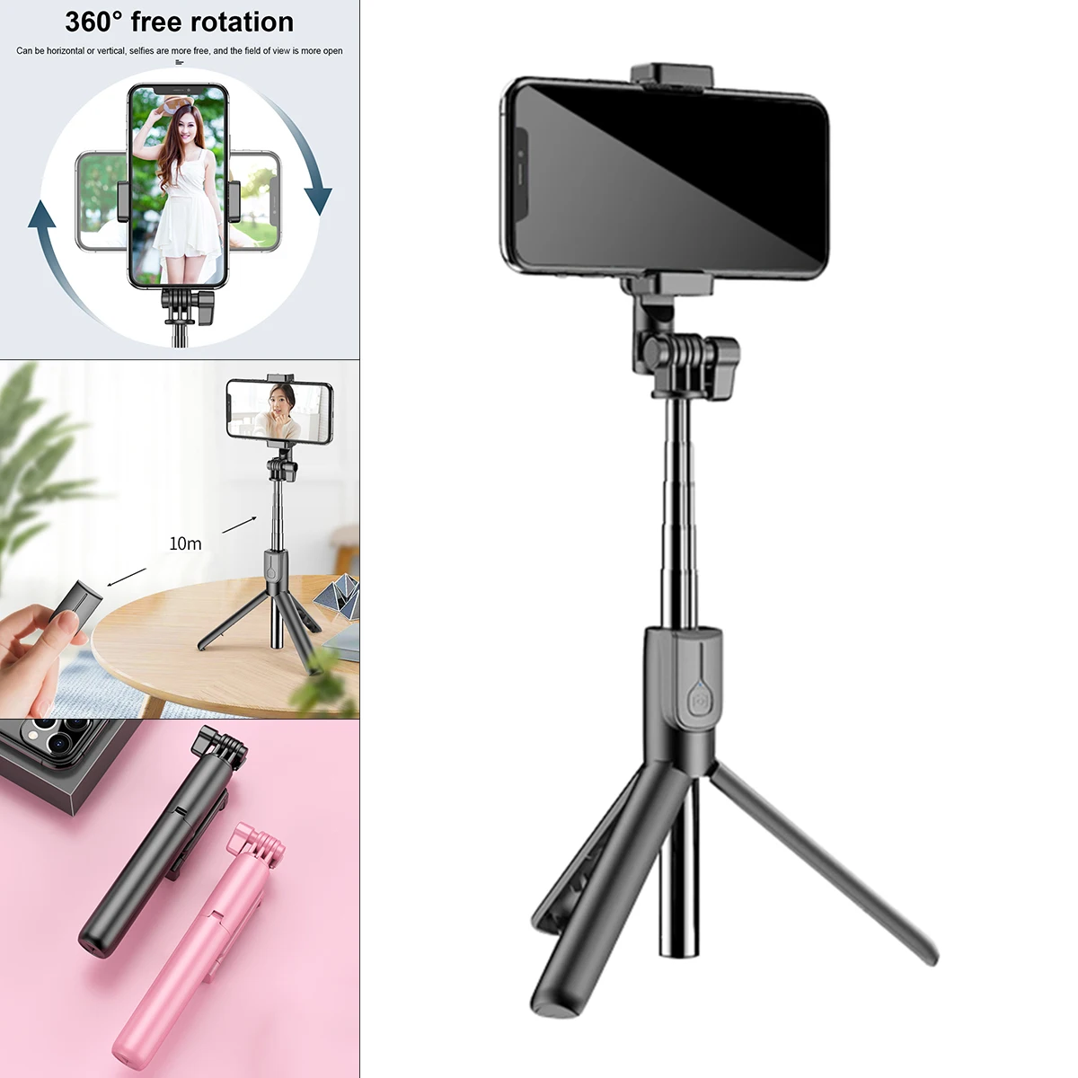 

Selfie Sticks Wireless Selfie Stick Tripod Dimmable Selfie Ring Fill Light Fill Lamp Foldable Fit for Smartphone
