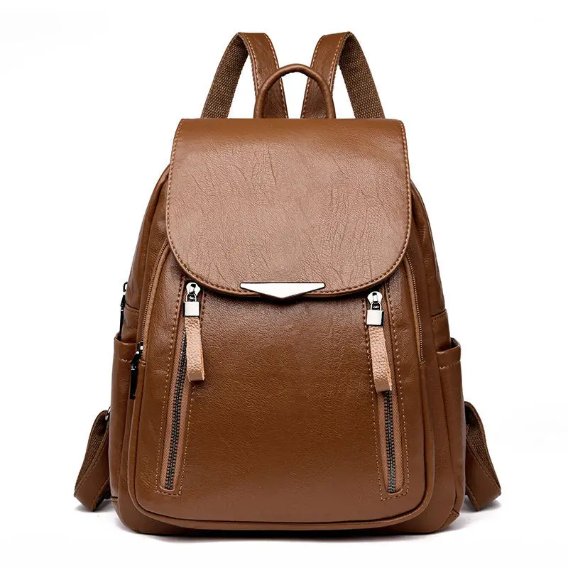 

Women's Backpack 2021 Travel Large Backpack PU Leather Handbag Schoolbag For Girls Women's bag Female Shoulder Back