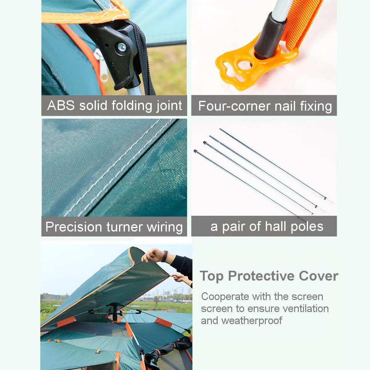 

3-4 People Fully Automatic Instant Setup Camping Tent Waterproof Outdoor Beach Hiking Family Shelter 4 Season
