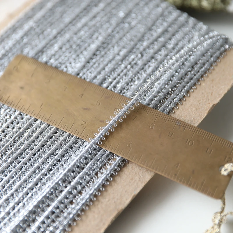 1 м новейшая Серебристая Золотая кружевная ткань Высококачественная лента для