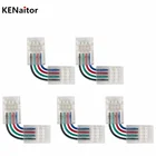 L-образный 4-контактный 10 мм светодиодный разъем для угловых прямых угловых коннекторов 5050 RGB 3528 Светодиодный ных лент