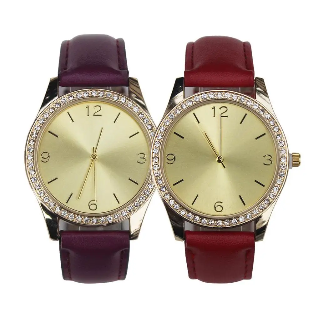 Винтажные уникальные женские часы с арабскими цифрами и Круглым Циферблатом из