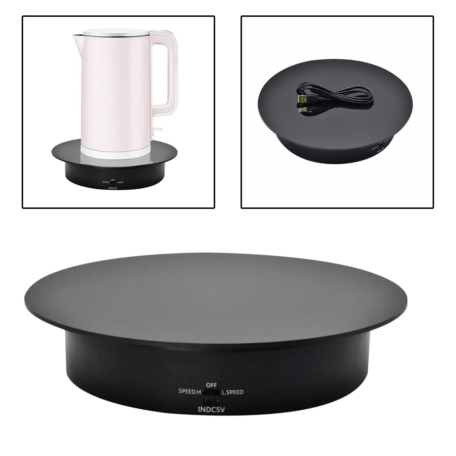 

Photography 360 Degree Round Auto Rotating Automatically Turntable Jewelry Display Stand Base for Photo Studio Shooting