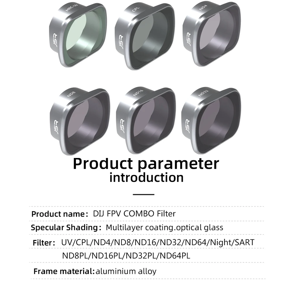 

FPV Filter Sets For DJI FPV 4/8/16/32 NDPL Set Camera Lens Filter Multi-Layer Coating Filter for DJI FPV Combo Drone Accessories