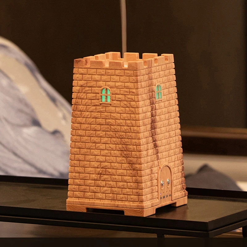 

Castle Ultrasonic Essential Oil Diffuser Air Humidifier with Colorful Night Light for Home EU Plug