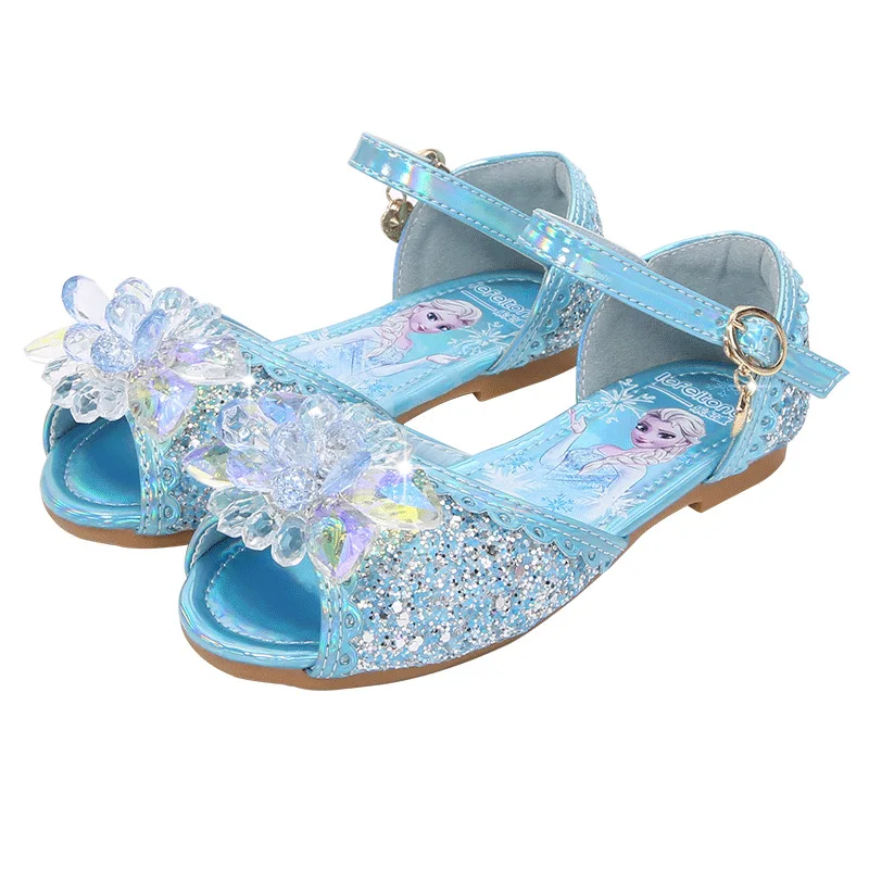 

Disney Childrens Shoes Frozen Aisha 4Y-12Y Summer Sweet Princess Girl Soft Bottom Crystal Piano Performance Sandals for kids