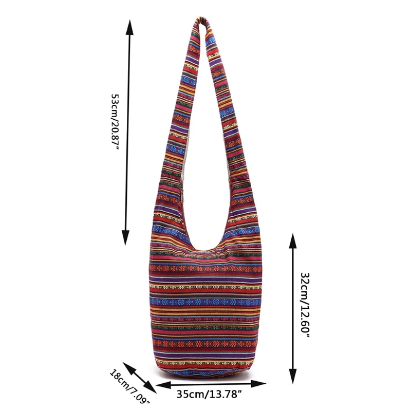 

Women Hippie Shoulder Bags Fringe Large Purses Ethnic Tote Handbag Travel Bag