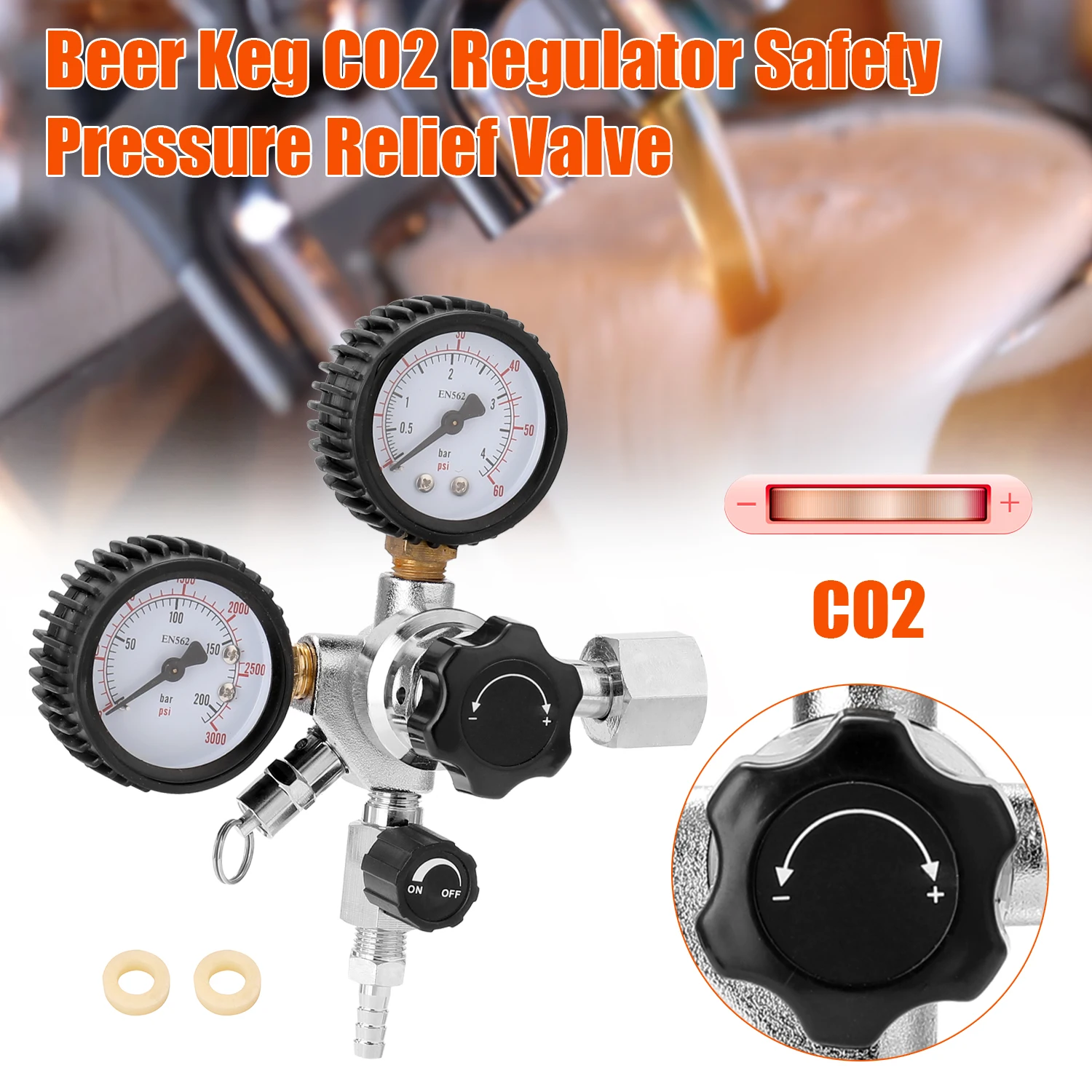 

Home brewery beer brewing Beer CO2 Keg Regulator самогоноварение Safety Pressure Relief Valve 0-3000 PSI Tanks Pressure