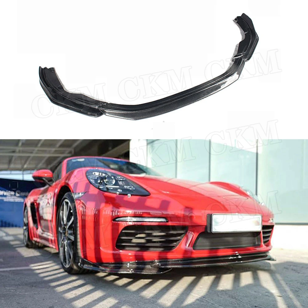 Карбоновый передний спойлер для губ пригодный Porsche 718 Cayman Boxster Base S Coupe 2017 2018