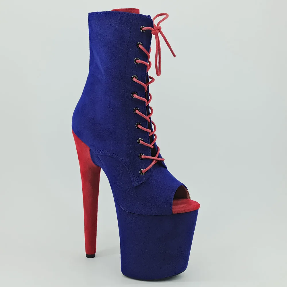 Разноцветные замшевые ботинки Leecabe для танцев на шесте 20 см/8 дюймов платформе и