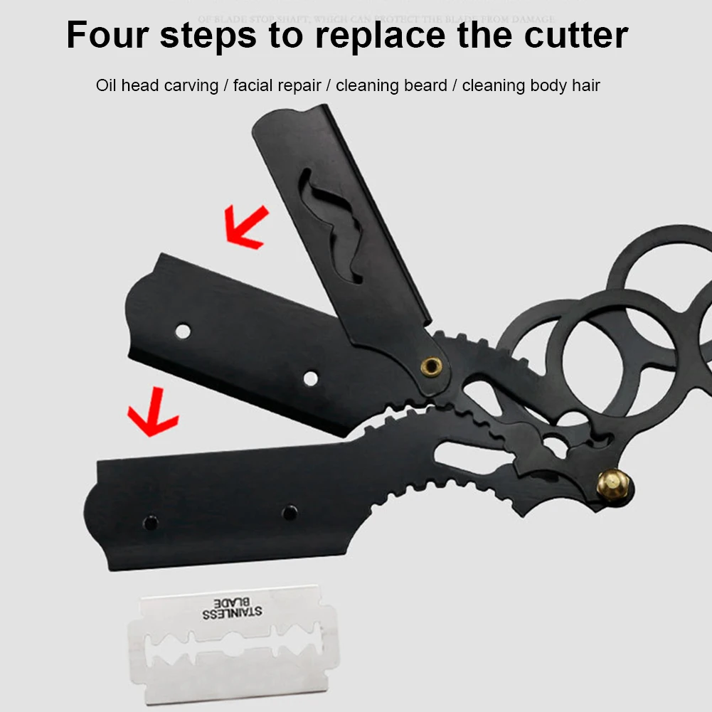 Мужские бритвы из нержавеющей стали с прямым лезвием безопасные стальные нож для