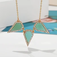 polygon angel necklaces for women shiny crystal pendant necklace gold plated chain delicate party jewelry gifts 2021