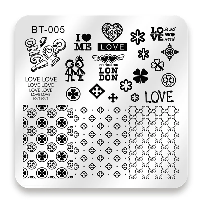 BIUTEE 33 Types Nail Art Stamping Plates Cartoon Lace Flower Tree Design Temperature Stamp Template Image Stencils | Красота и