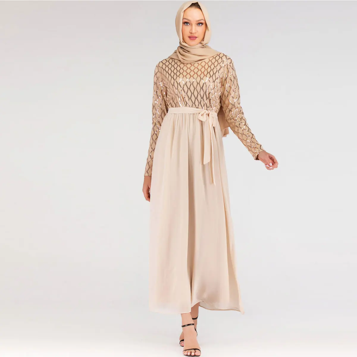 Модные мусульманские платья и абайя для женщин длинная мусульманская одежда с