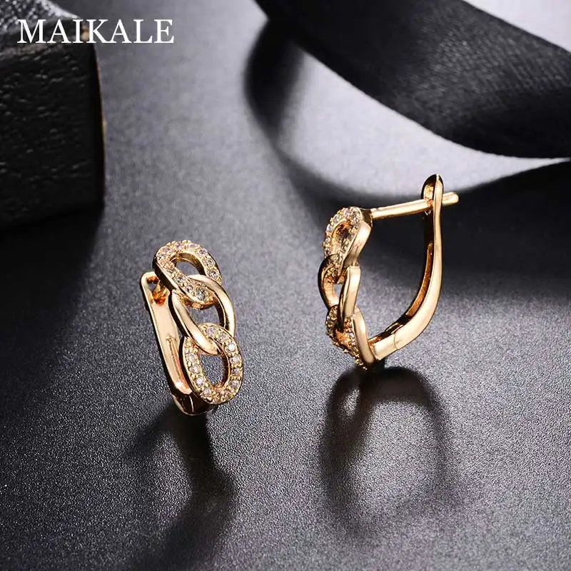 Женские классические серьги-гвоздики MAIKALE 8 форм медные золотистые и Серебристые