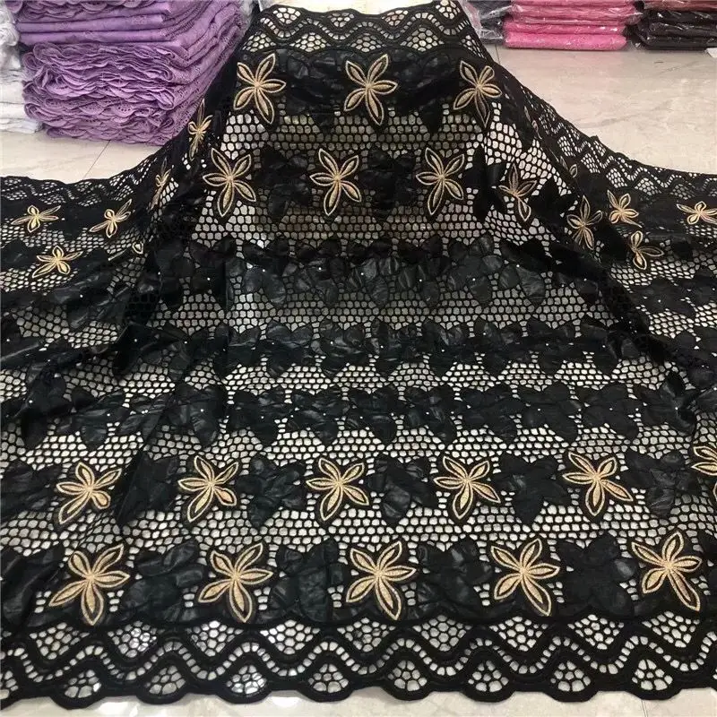 Ткань с вышитыми бусинами и кружевами в африканском стиле материал для платья