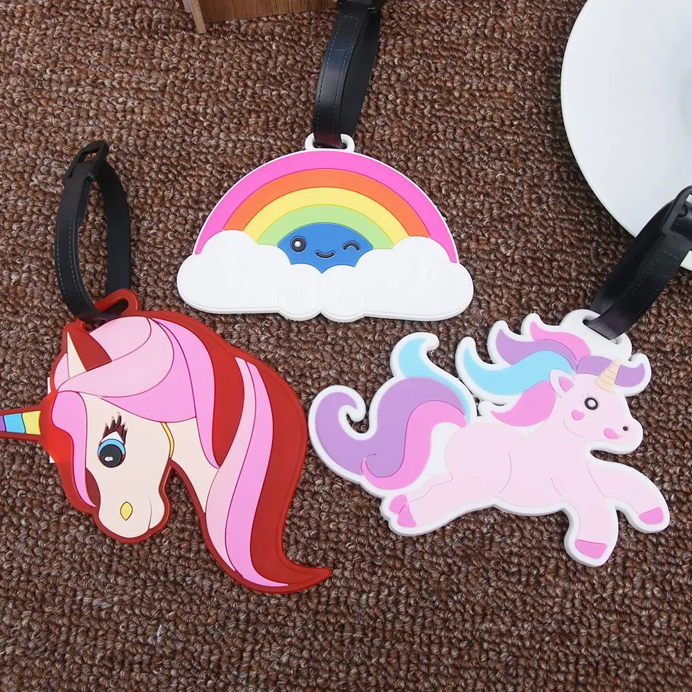 Креативная багажная бирка животное единорог Радуга мультфильм гель чемодан ID