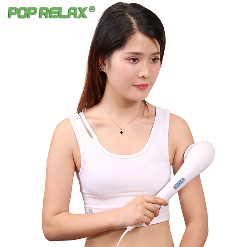 Pop Relax Electric Vibrating Massager Red Infrared Heating Body Relax Vibrator Handheld Massage Hammer Health Instrument Device