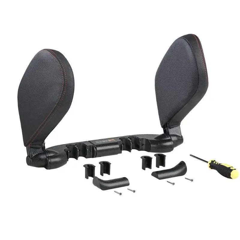 

50LC Universal Headrest Car Seat Head & Neck Support Pillow Both Sides Leather