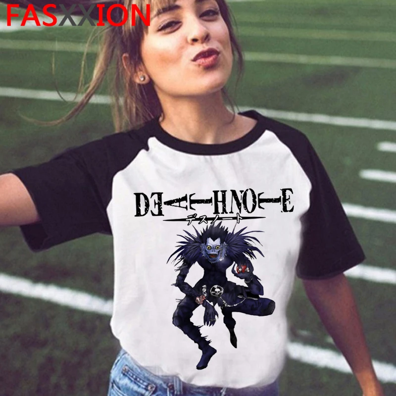 

Футболка с принтом «Death Note» для мужчин и женщин, винтажный топ в японском стиле, топ с графическим принтом для пар, на лето