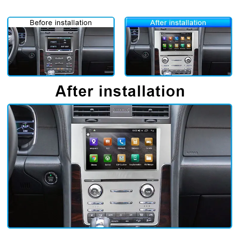 

Oonaite 8 core 9/9.7 inch Android 10 Car gps navigation For Lincoln navigator car audio radio stereo multimedia player free map